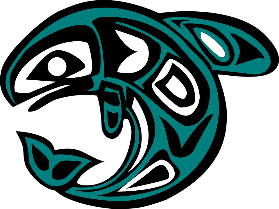 Fish, Native, Tribal, Tattoo, Teal, Abstract, HD Png Download - Transparent PNG Free Download