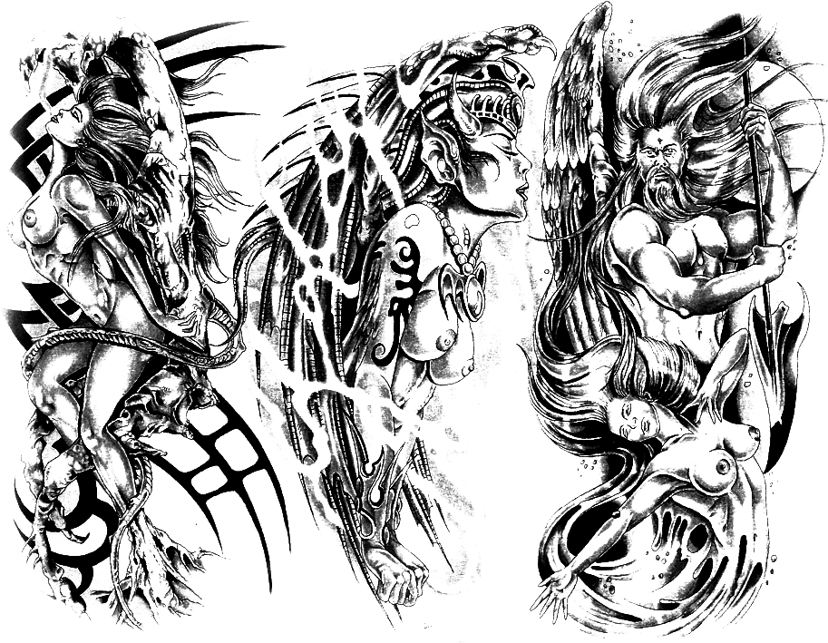 Tattoo Artist Flash Sleeve Tattoo Irezumi, HD Png Download - Transparent PNG Free Download