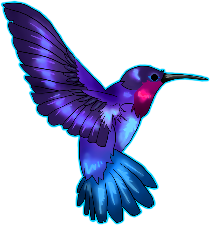 Hummingbird Clipart Sparrow - Blue And Purple Hummingbird, HD Png Download - Transparent PNG Free Download
