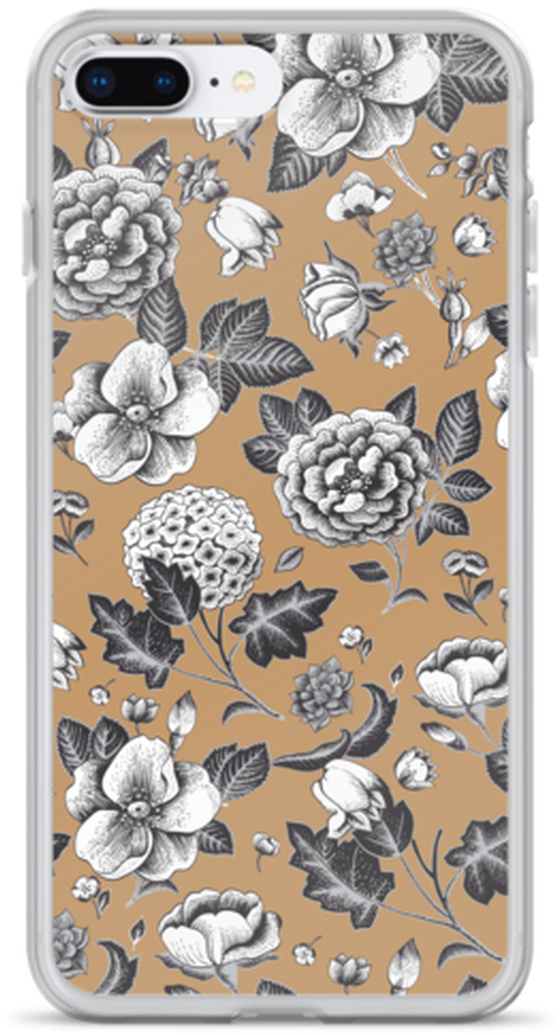 Vintage Floral Tan Iphone Case - Mobile Phone Case, HD Png Download - Transparent PNG Free Download