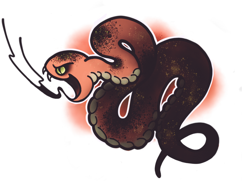 Fat Snake 2d Flat Graffiti Flash Tattoo Tattoo Design - Illustration, HD Png Download - Transparent PNG Free Download