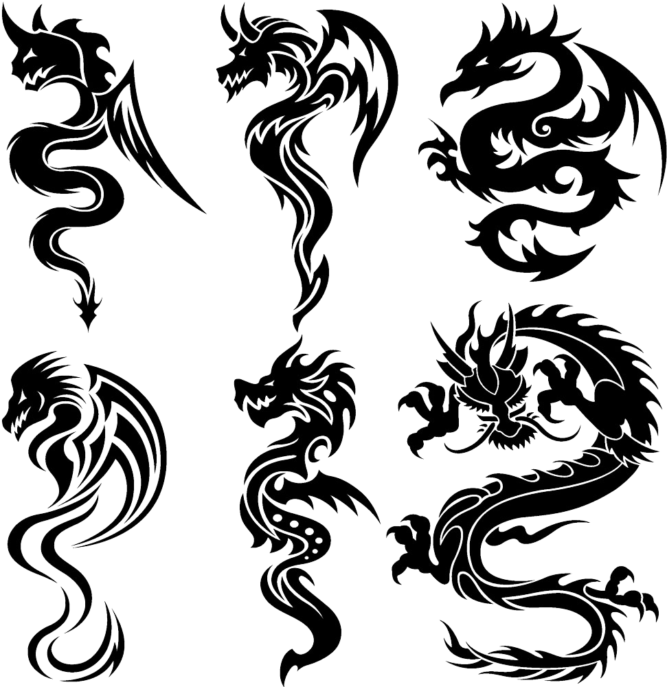 Tattoo Vector Tribe Chinese Dragon Free Clipart Hd - Small Dragon Tattoo, HD Png Download - Transparent PNG Free Download