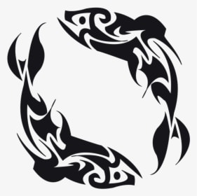 Fish Duo Tattoo - Tribal Fish Tattoo Design, HD Png Download - Tattoo Transparent PNG Free Download