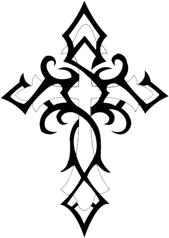 Cross Gothic Tattoo - Cross Tribal Tattoo Designs, HD Png Download - Transparent PNG Free Download