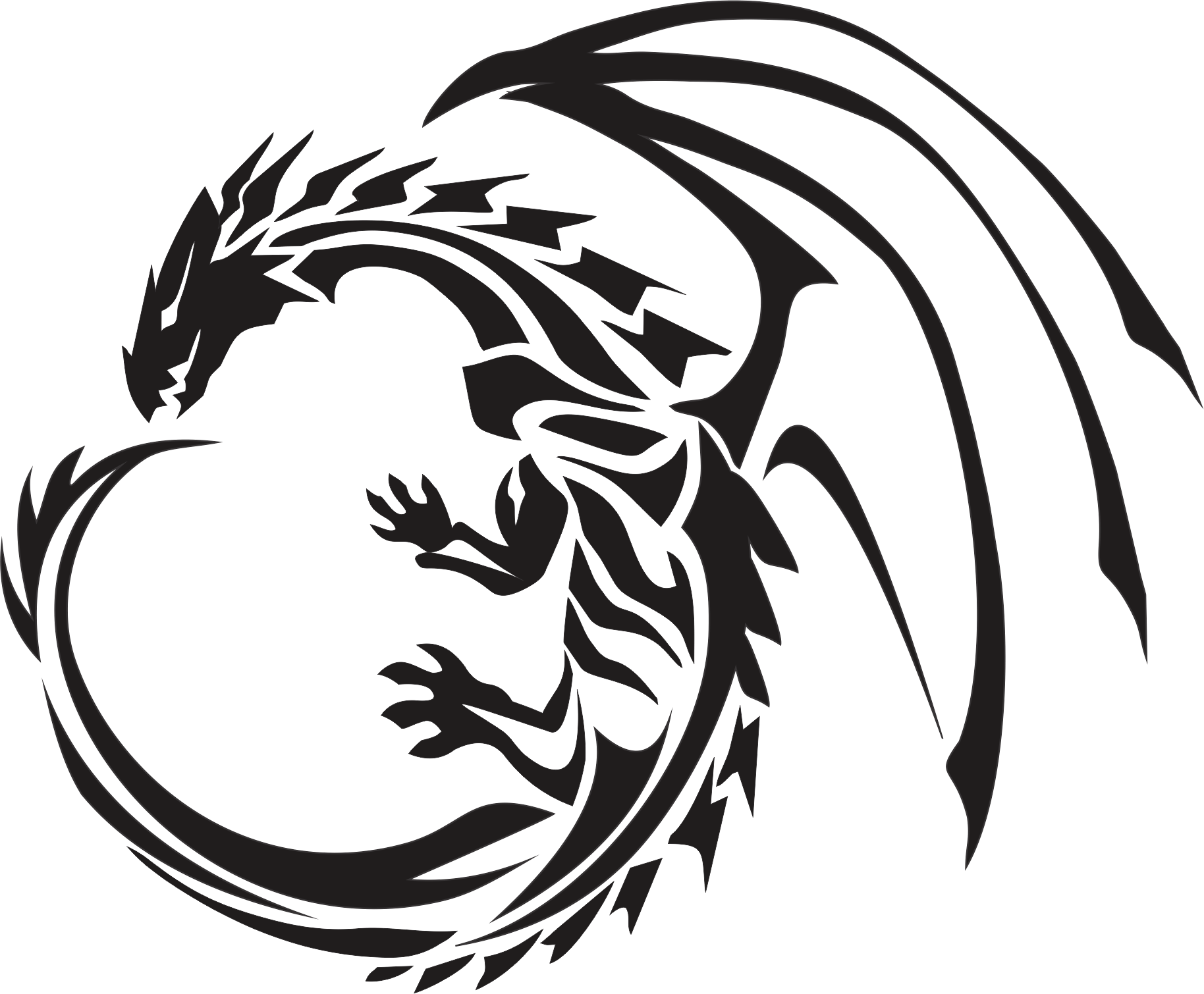 Circle Dragon Tattoo Clip Arts - Dragon Tattoo Transparent Background, HD Png Download - Transparent PNG Free Download