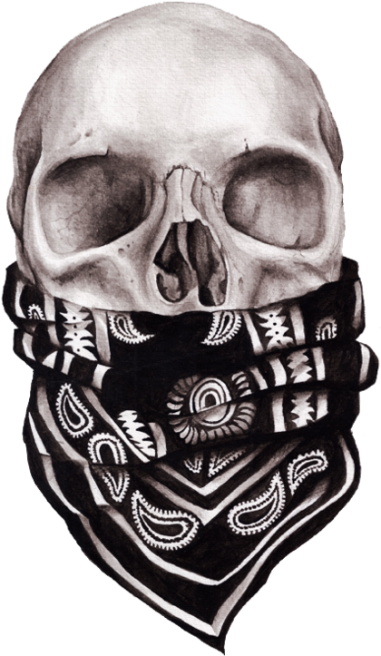 Skull Bandana Png - Skull Chicano Designs Tattoo, Transparent - Transparent PNG Free Download
