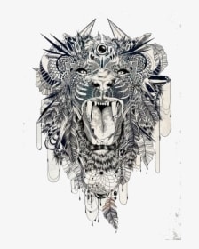 Transparent Angry Lion Png - Native American Tattoo Design, Png Download - Transparent PNG Free Download