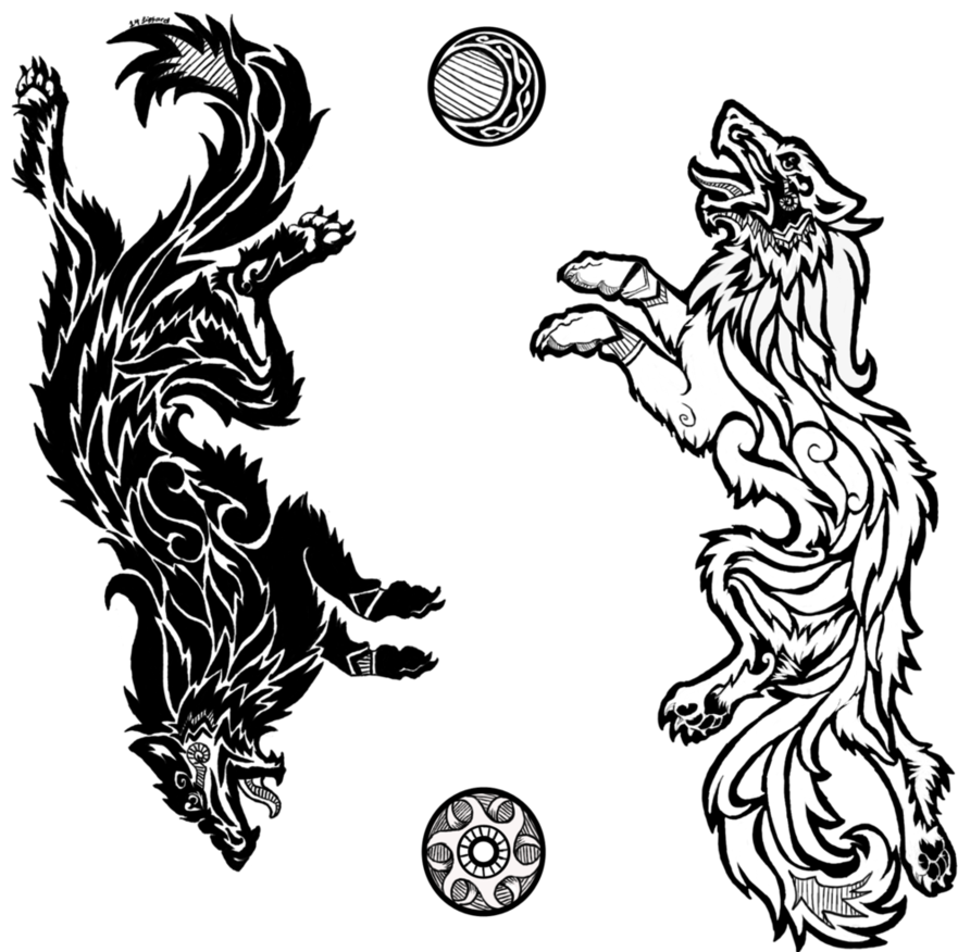 Viking Tribal Tattoos - Norse Wolf Tattoo Designs, HD Png Download - Transparent PNG Free Download
