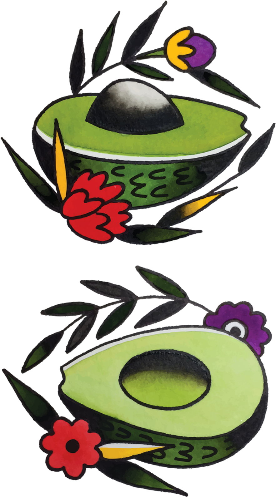 Tattly Avocado Jessi Preston 00 V=1532012319 - Avocado Tattoo, HD Png Download - Transparent PNG Free Download