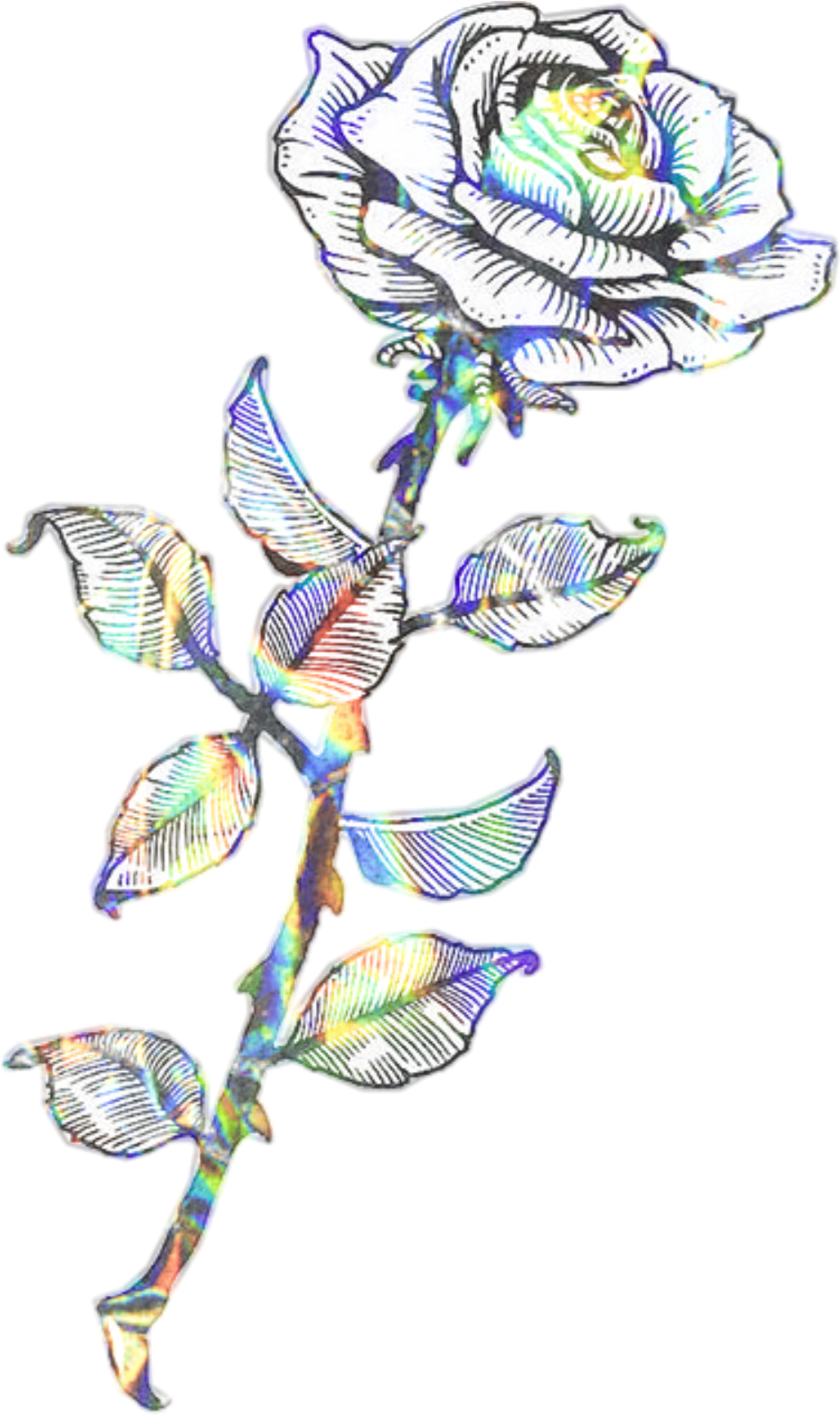 Flower Glitch Glitter Tattoo Sketch - Glitch Tattoo Flower, HD Png Download - Transparent PNG Free Download