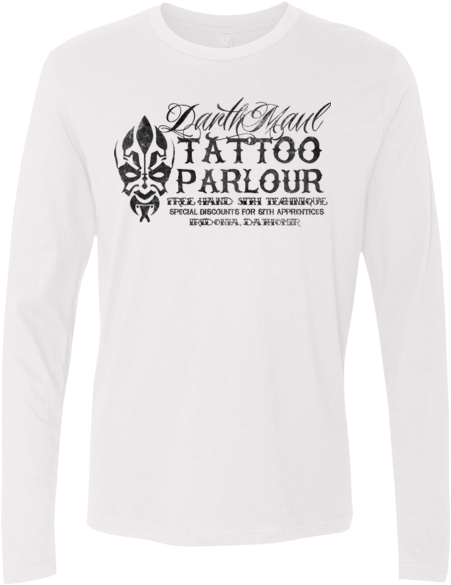 Darth Maul Tattoo Parlour Men"s Premium Long Sleeve - Darth Maul Tattoo, HD Png Download - Transparent PNG Free Download