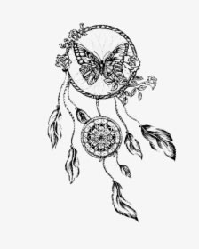 Bird Ideas Line Animals Tattoos Scorpio Freetoedit - Butterfly Dream Catcher Tattoo, HD Png Download - Tattoo Transparent PNG Free Download