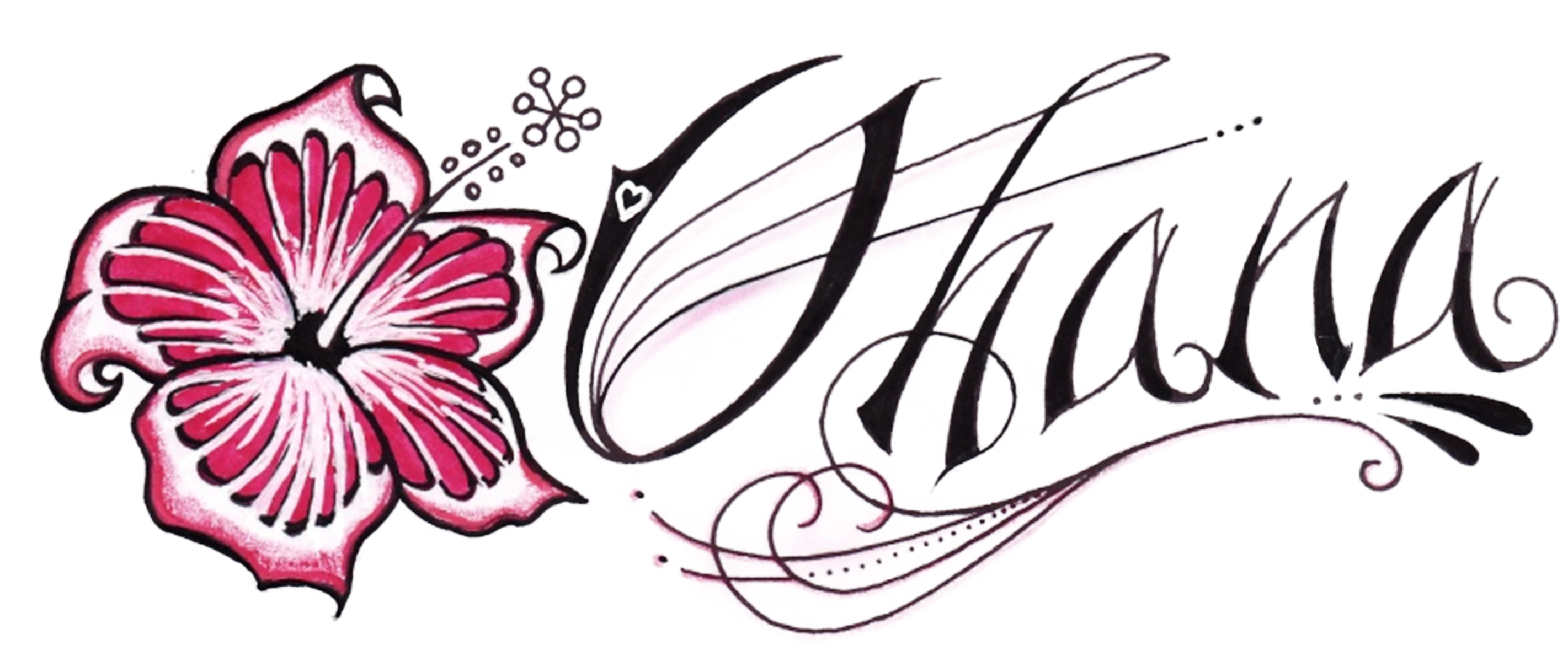 Tattoo Stitch Ohana Lilo Others Pelekai Clipart - Hawaiian Flower And Ohana Tattoos, HD Png Download - Transparent PNG Free Download