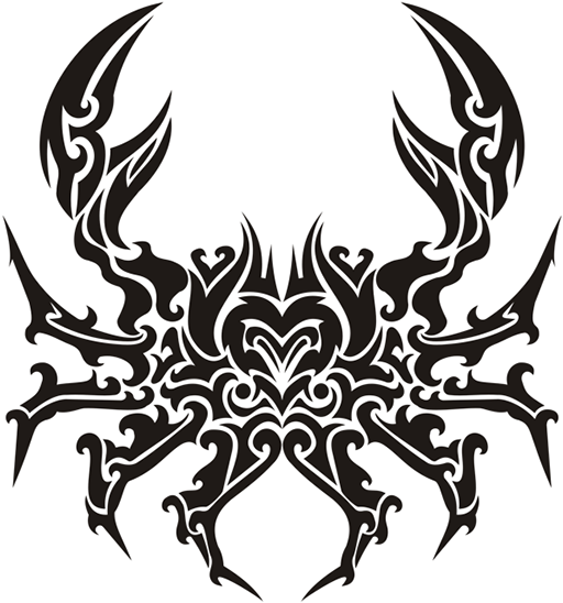 Clip Art Cancer Crab Tattoo - Tribal Crab Tattoo Designs, HD Png Download - Transparent PNG Free Download