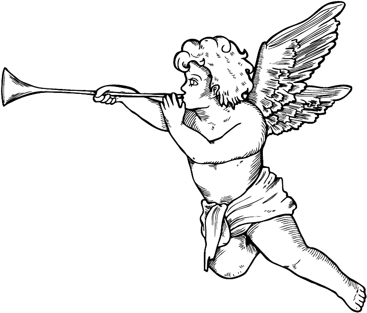 Cool Cherub Angel With A Pipe Tattoo Design - Angel Vector Tattoo, HD Png Download - Transparent PNG Free Download