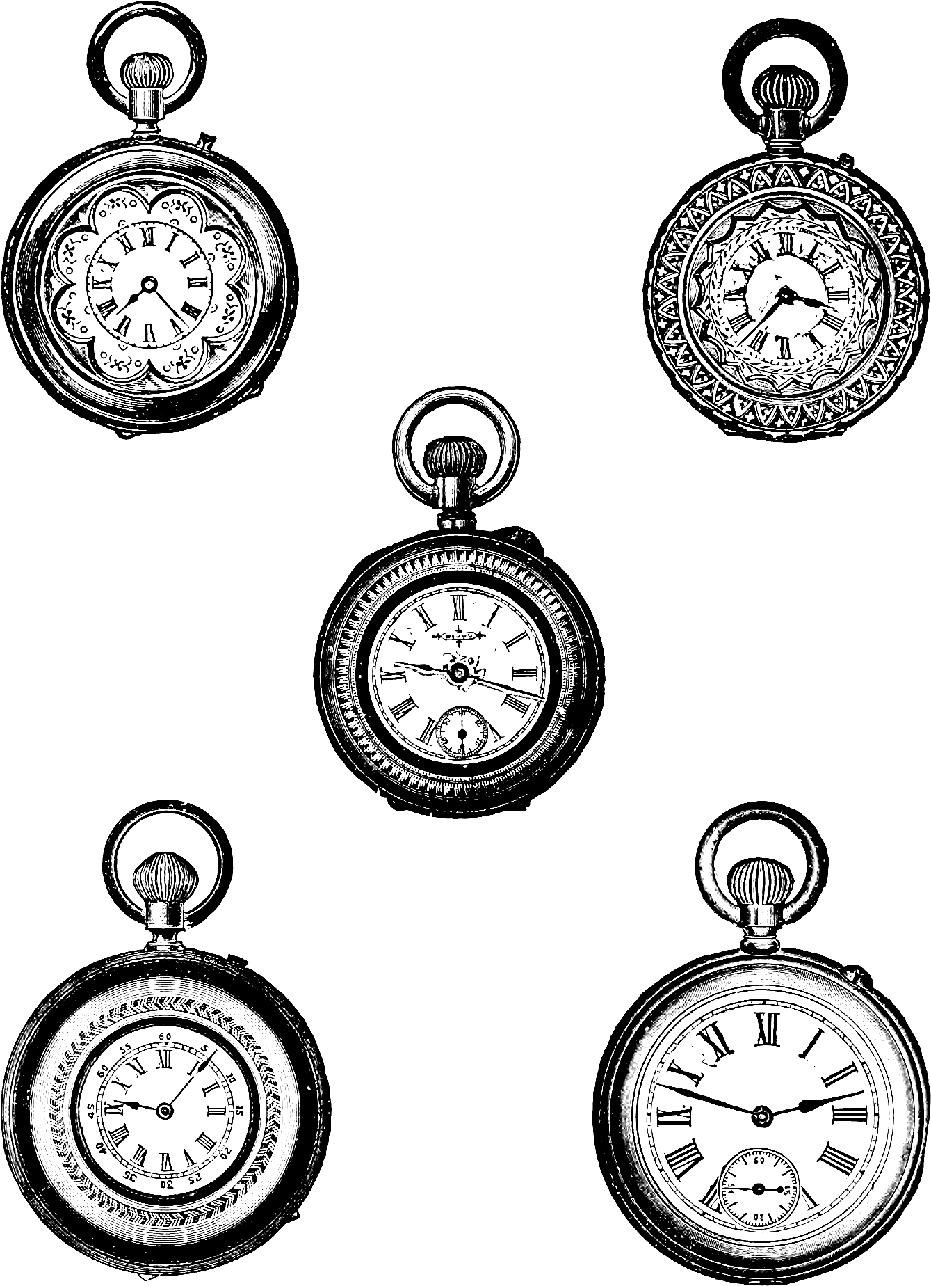 Pocket Watch Clipart Illustration - Old Pocket Watch Tattoo, HD Png Download - Transparent PNG Free Download