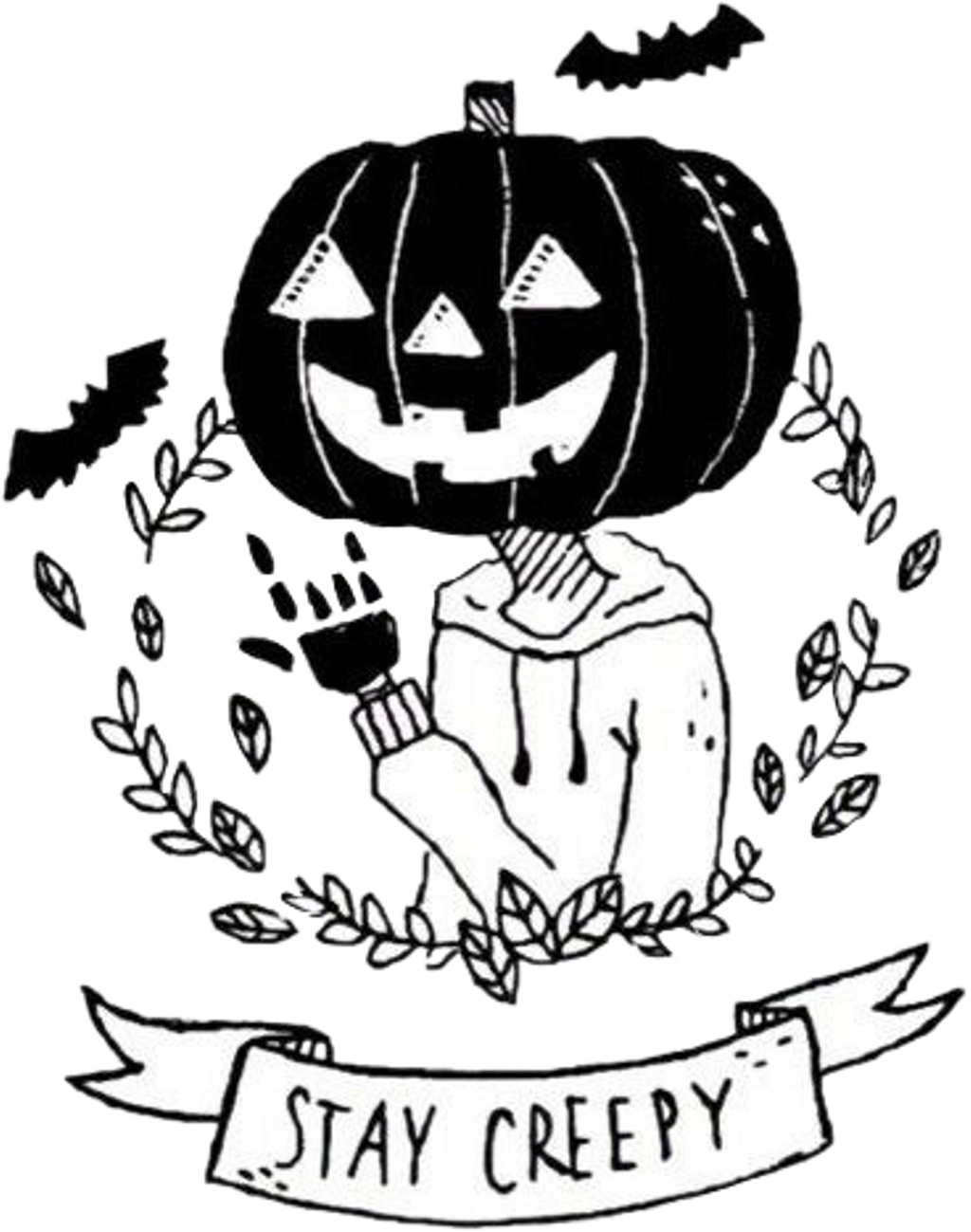 #blackandwhite #halloween #tattoo #tumblr #staycreepy - Jack O Lantern Tattoos Black And White, HD Png Download - Transparent PNG Free Download