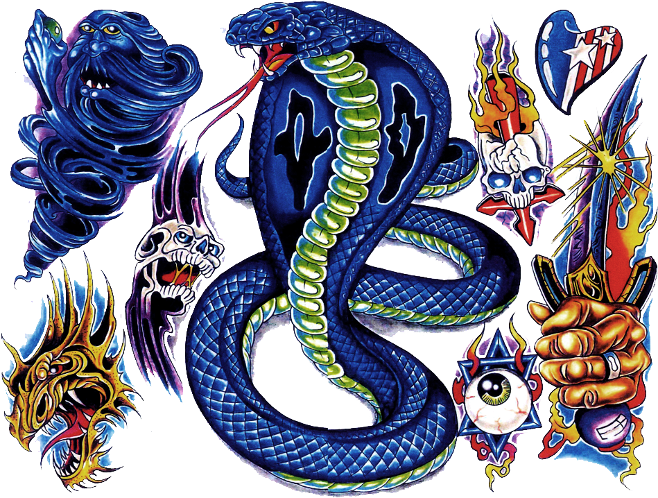 Colored Tattoo Shape - New School Tattoo Flash, HD Png Download - Transparent PNG Free Download