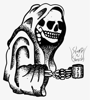 Grim Reaper Coffee Tattoo , Png Download - Grim Reaper Coffee Tattoo, Transparent - Tattoo Transparent PNG Free Download