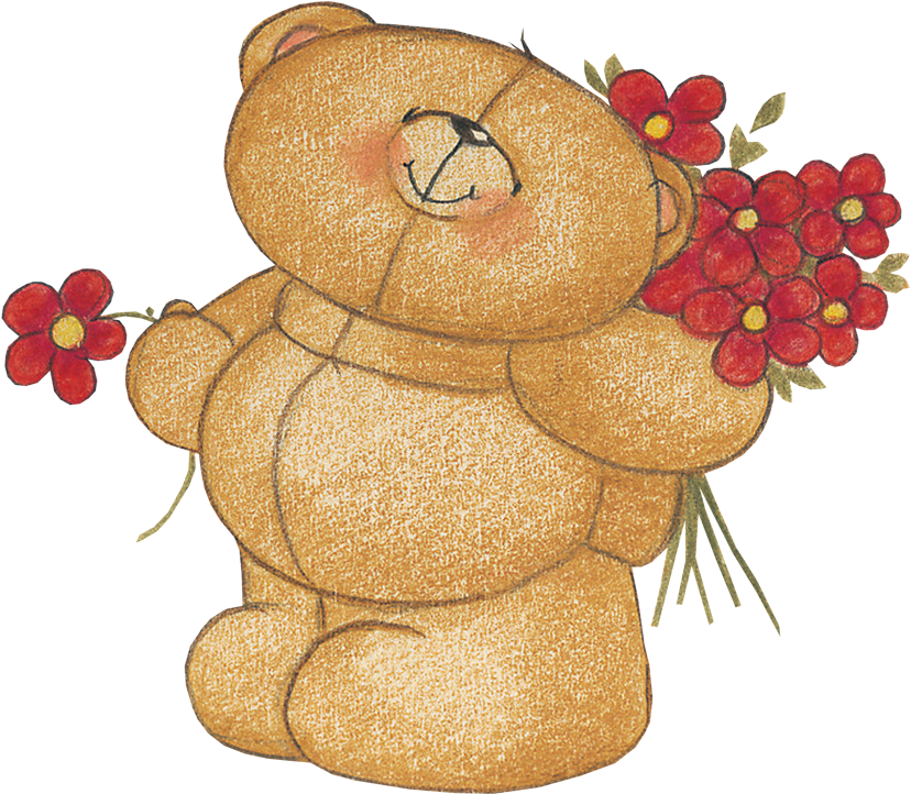 Dulces Momentos - - ★ - Cliparts Ositos Forever Friends - Teddy Bear With Flowers Tattoo, HD Png Download - Transparent PNG Free Download