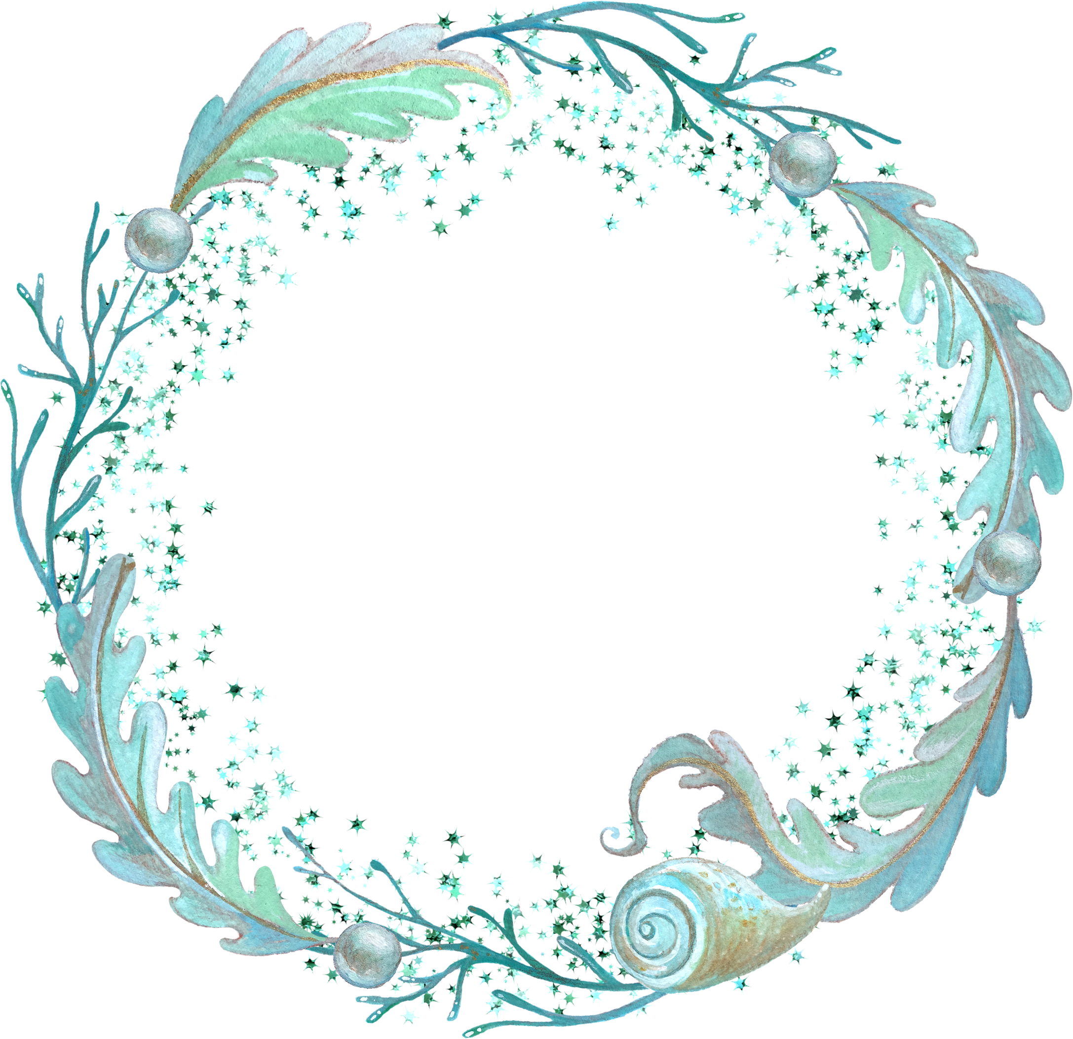 Flowers Leaves Vines Wreath Frame Border Filigree Swirl - Watercolor Tattoo Background Circle, HD Png Download - Transparent PNG Free Download