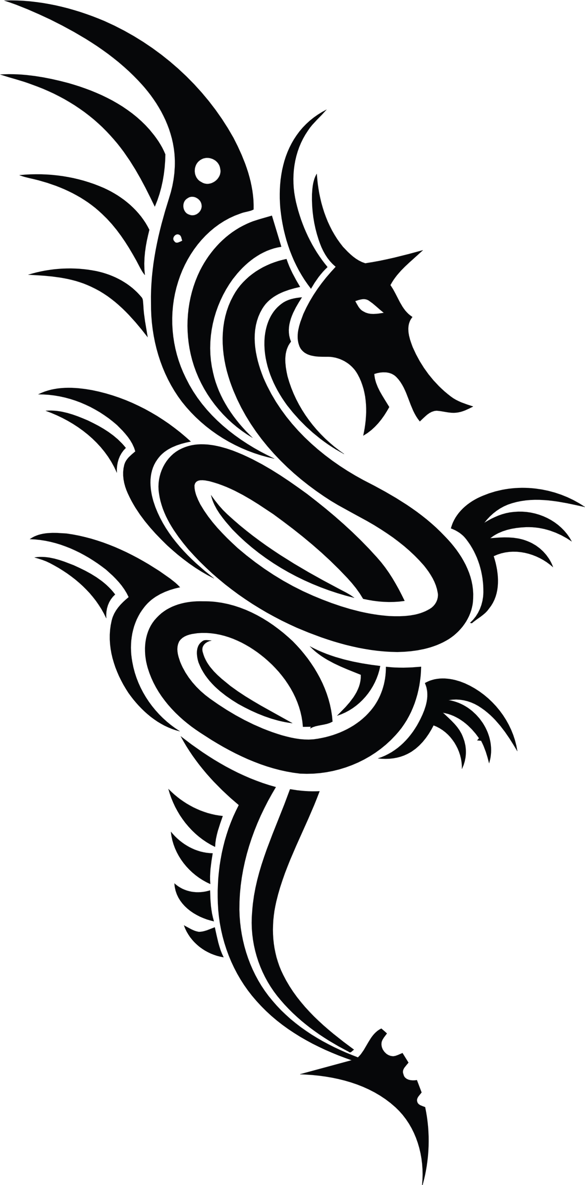 Tribal Dragon 2 Clip Arts - Tattoo Png For Hand, Transparent - Transparent PNG Free Download