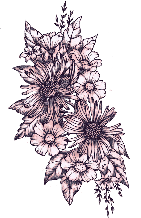 Sunflower And Daisy Tattoo, HD Png Download - Transparent PNG Free Download