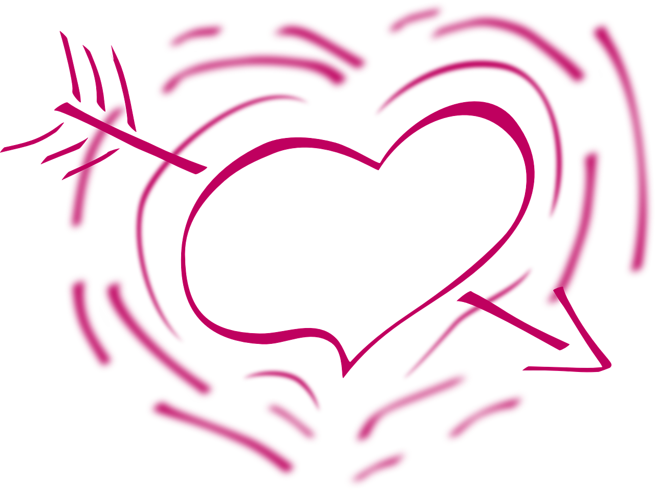 Heart Red Arrow Love Valentine Png Image - Transparent Love Heart Clipart Black And White, Png Download - Transparent PNG Free Download