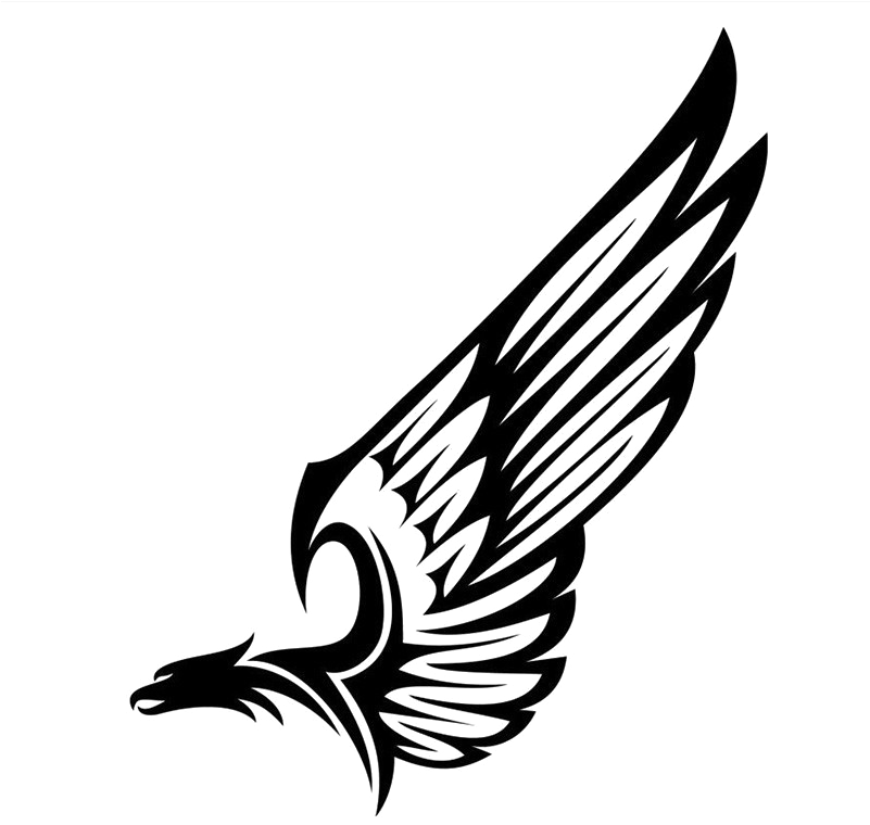 Half Wings Png Hd - Tribal Bird Tattoo, Transparent - Transparent PNG Free Download