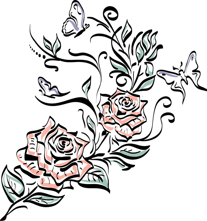 Rosa, Flor, Desenho, Rosa Vermelha, Rosas Do Jardim - Rose Tattoo Transparent Background, HD Png Download - Transparent PNG Free Download