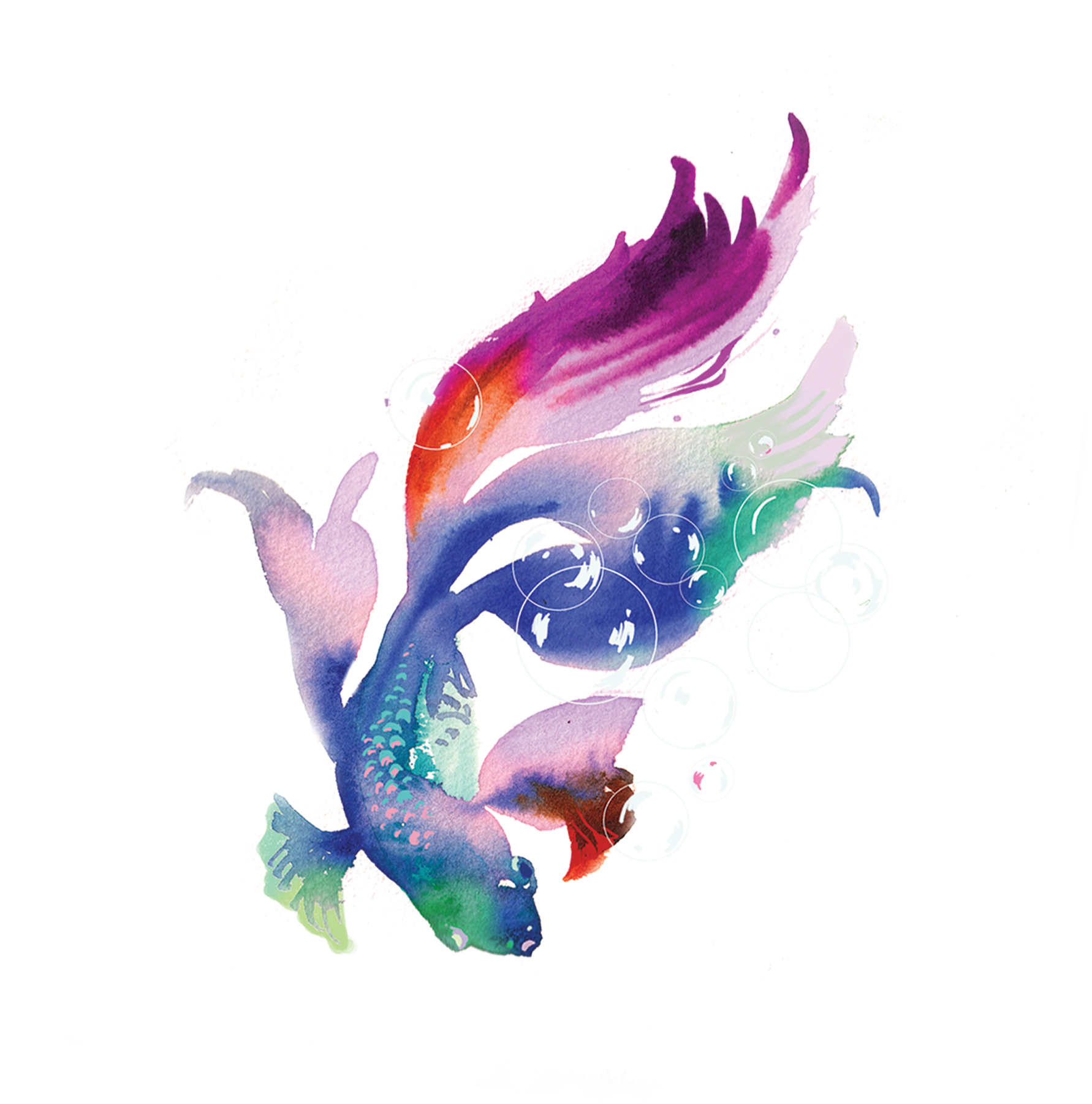 Watercolor Betta Fish Tattoos, HD Png Download - Transparent PNG Free Download