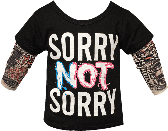 Kids Long Sleeve T Shirt With Tattoo Sleeves - Long-sleeved T-shirt, HD Png Download - Transparent PNG Free Download