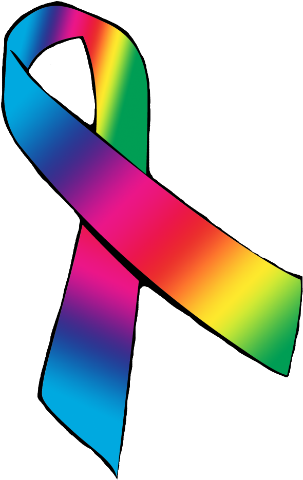 Transparent Awareness Ribbon Clipart - Tattoo Rainbow Cancer Ribbon, HD Png Download - Transparent PNG Free Download