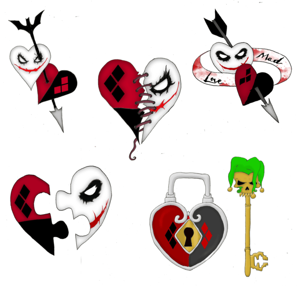Small Harley Quinn And Joker Tattoos, HD Png Download - Transparent PNG Free Download