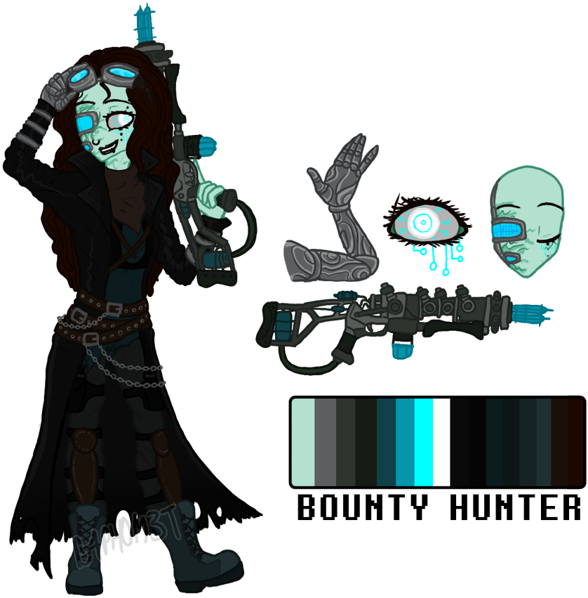 Hunter Clipart Bounty Hunter - Cyberpunk Bounty Hunter Tattoos, HD Png Download - Transparent PNG Free Download