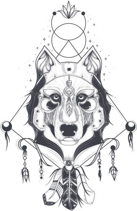 Wolf Illustration Png - Wolf Tattoo Png, Transparent - Transparent PNG Free Download