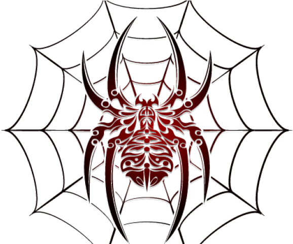 Spider Web Clipart Art Deco - Spider And Web Tattoo Designs, HD Png Download - Transparent PNG Free Download