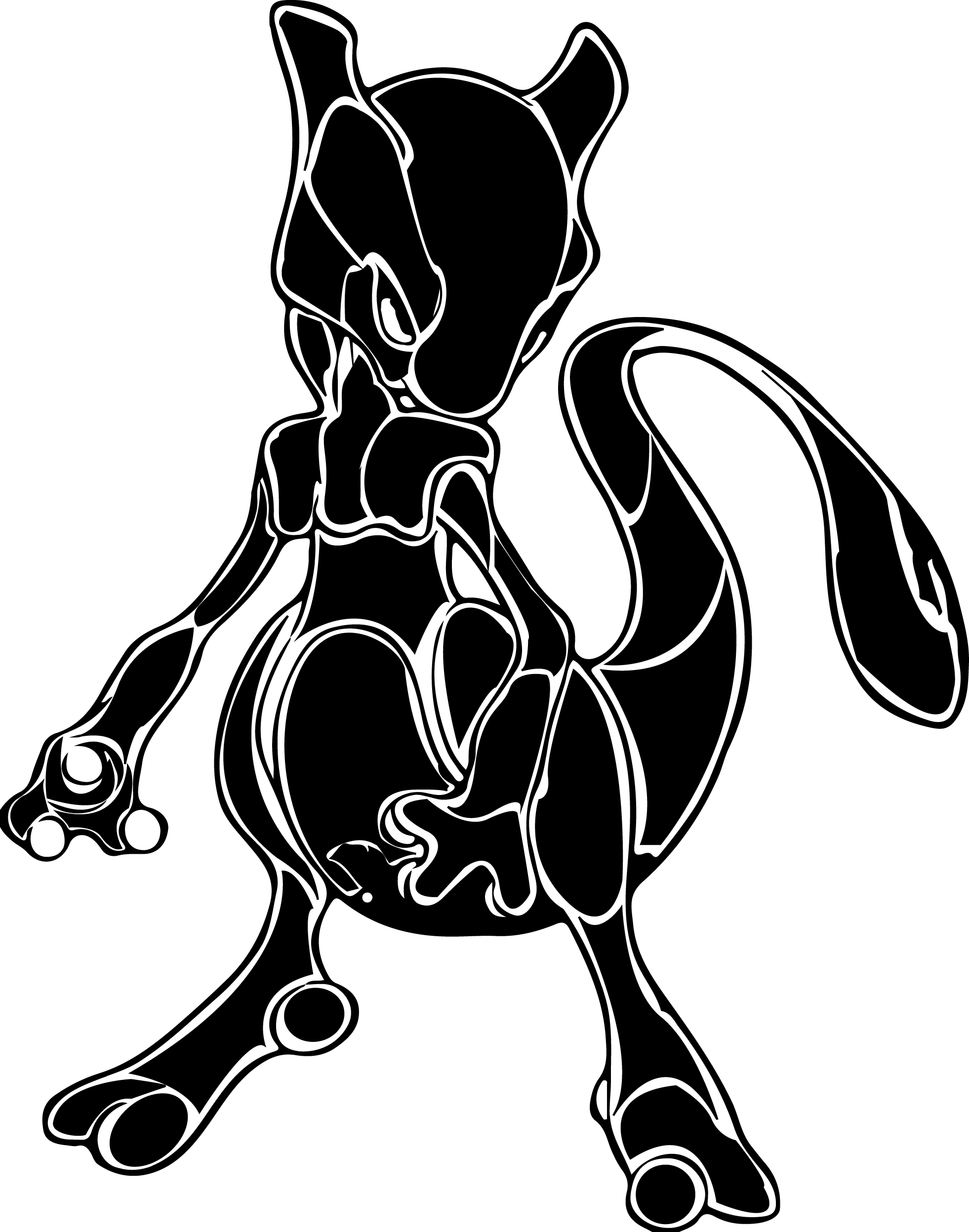 Tribal Mewtwo Tattoo, HD Png Download - Transparent PNG Free Download