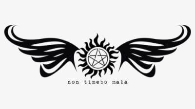 Castiel Sigil Supernatural Wiki Symbol - Supernatural Anti Possession Tattoo With Wings, HD Png Download - Transparent PNG Free Download
