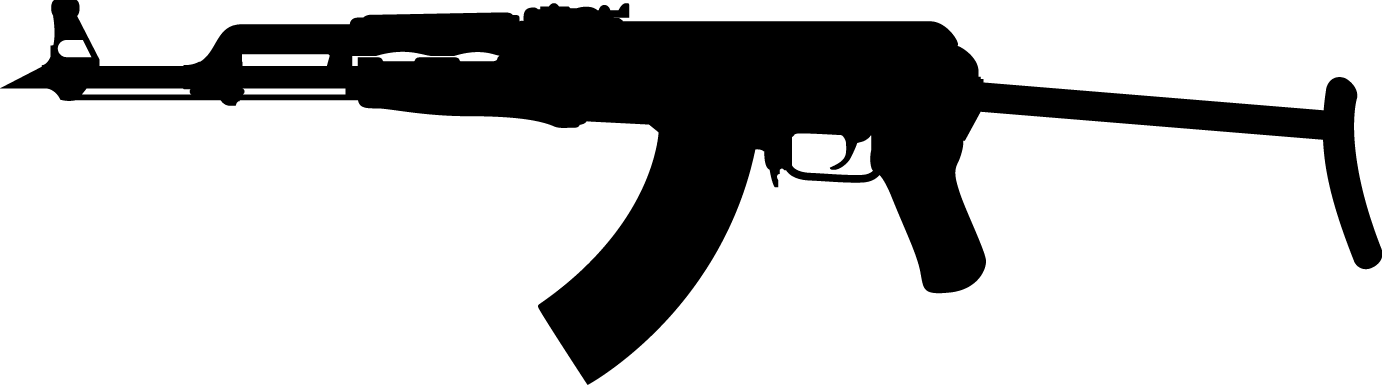 Ash-82 Silhouette - Ak 47 Black Tattoo, HD Png Download - Transparent PNG Free Download