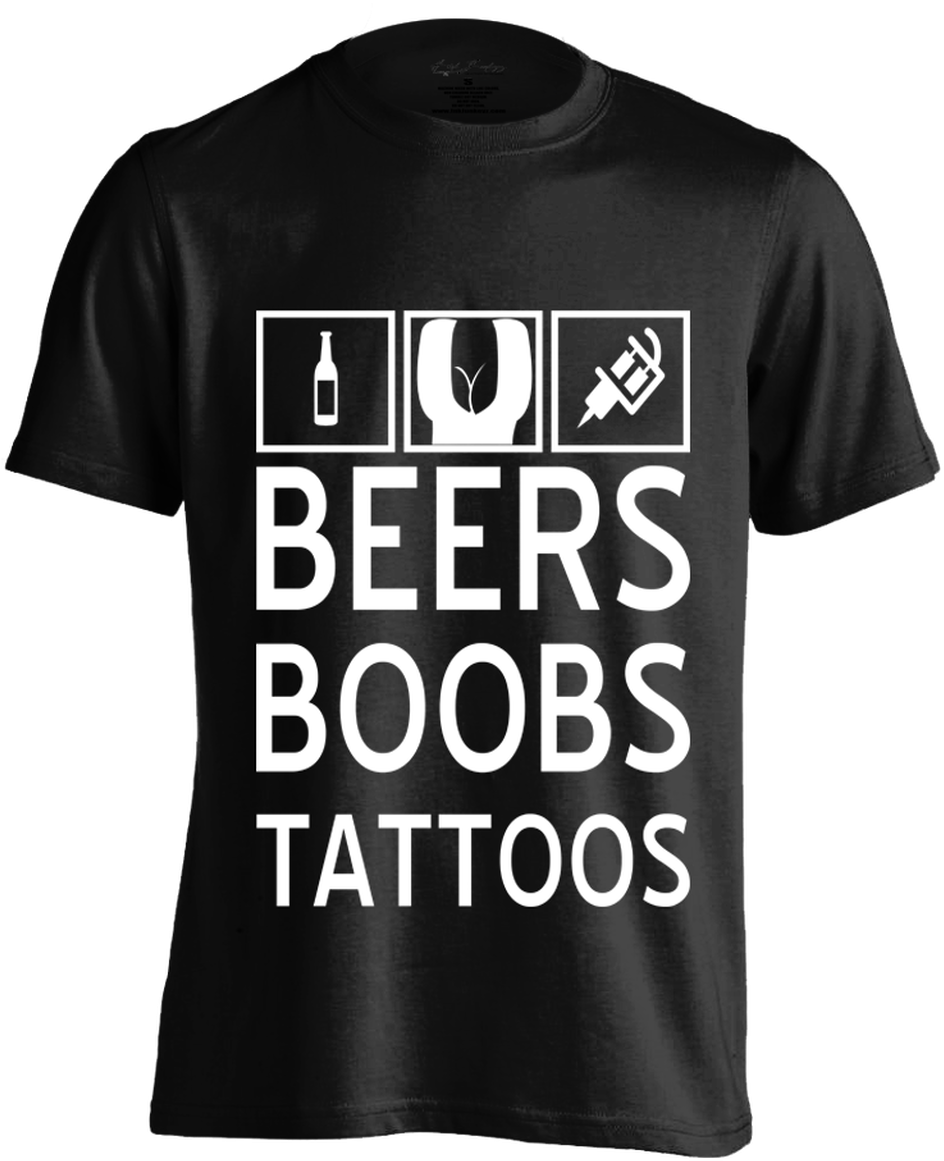 "beers Boobs Tattoos - Active Shirt, HD Png Download - Transparent PNG Free Download