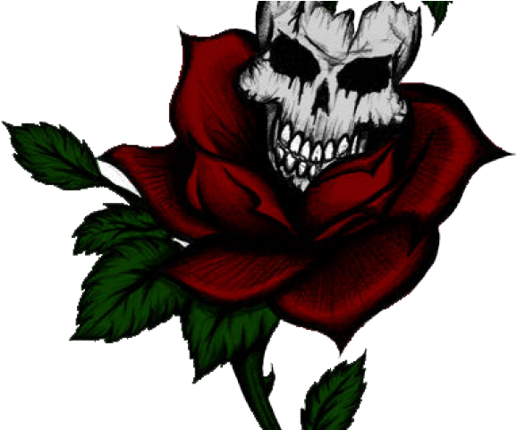 Skull Tattoo Png Transparent Images - Skulls An Rose Tattos, Png Download - Transparent PNG Free Download