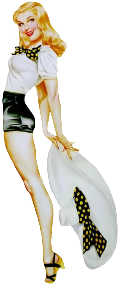 1950th Girl With Hat - Old School Pin Up Girl Tattoo Designs, HD Png Download - Transparent PNG Free Download