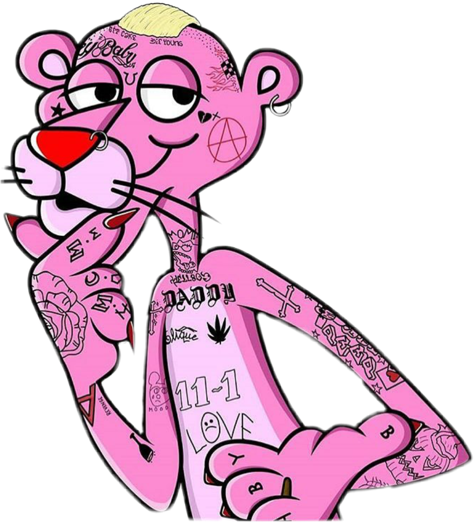 Peep Lilpeep Pinkpanther Gustav @tracytasz - Lil Peep Pink Panther Tattoo, HD Png Download - Transparent PNG Free Download