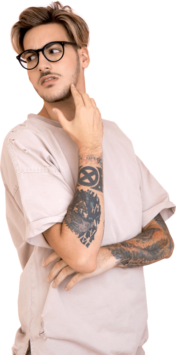 People - Young Man With Tattoo, HD Png Download - Transparent PNG Free Download