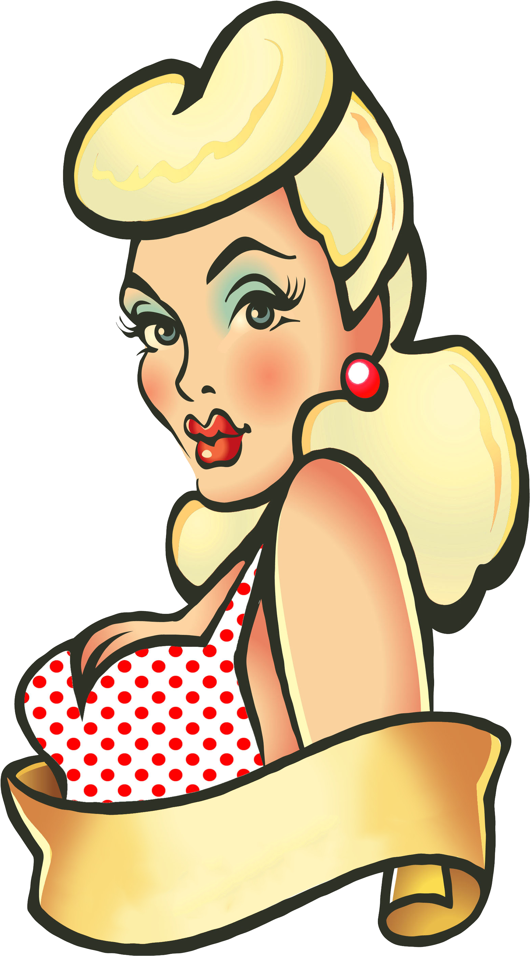 Black Hair Bettie Bang Paige Style Rockabilly Greaser - Pin Up Clipart, HD Png Download - Transparent PNG Free Download