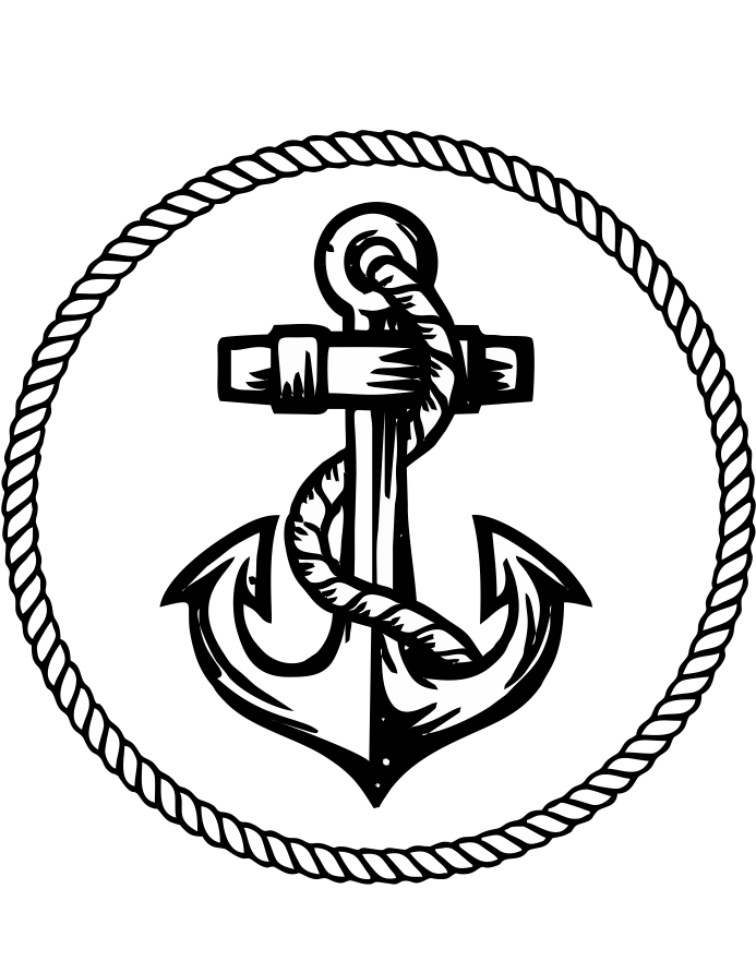 Anchor Guest House - Black And White Anchor Tattoo, HD Png Download - Transparent PNG Free Download