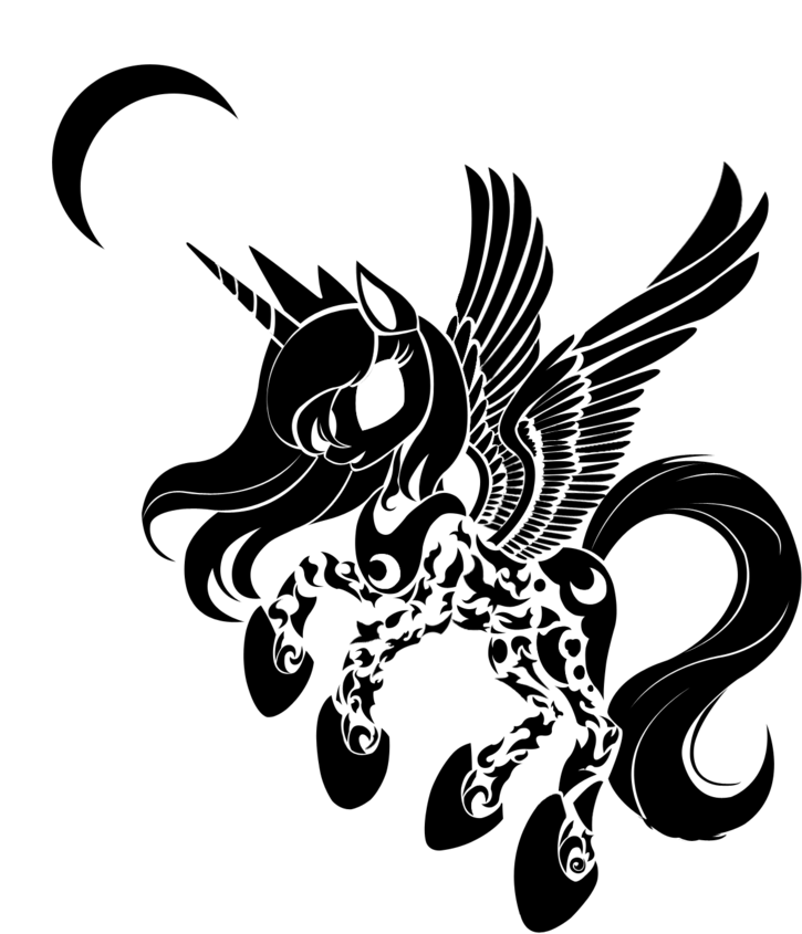 Princess Luna Black And White, HD Png Download - Transparent PNG Free Download