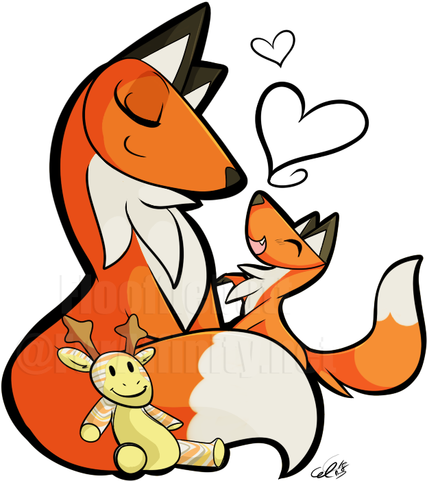 [c]fox Mom Tat~ - Cartoon, HD Png Download - Transparent PNG Free Download