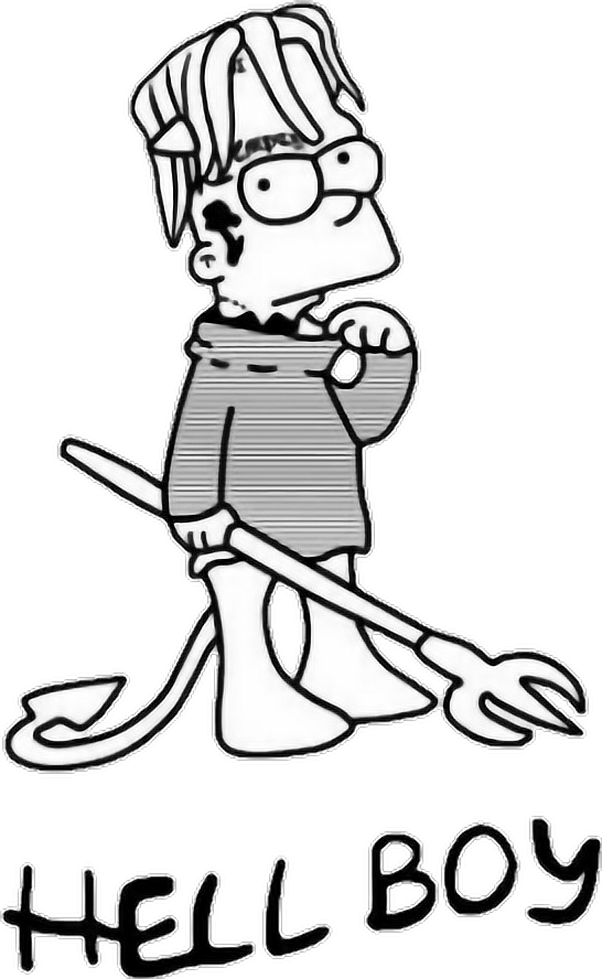 #lilpeep #hellboy #goth #sadboys #sadboy #aesthetic - Hellboy Tattoo Lil Peep, HD Png Download - Transparent PNG Free Download